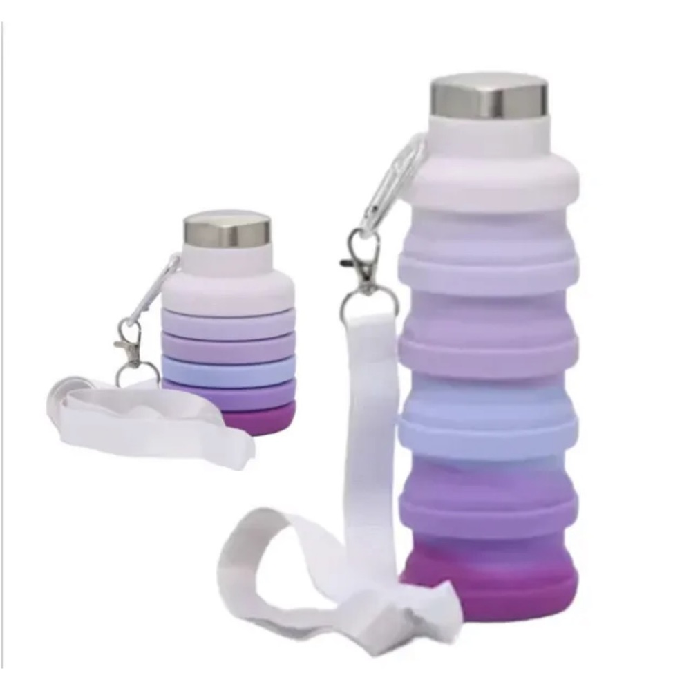 MAYIM Ombré Silicone Carabineer Collapsible Sport Water Bottle Brand New